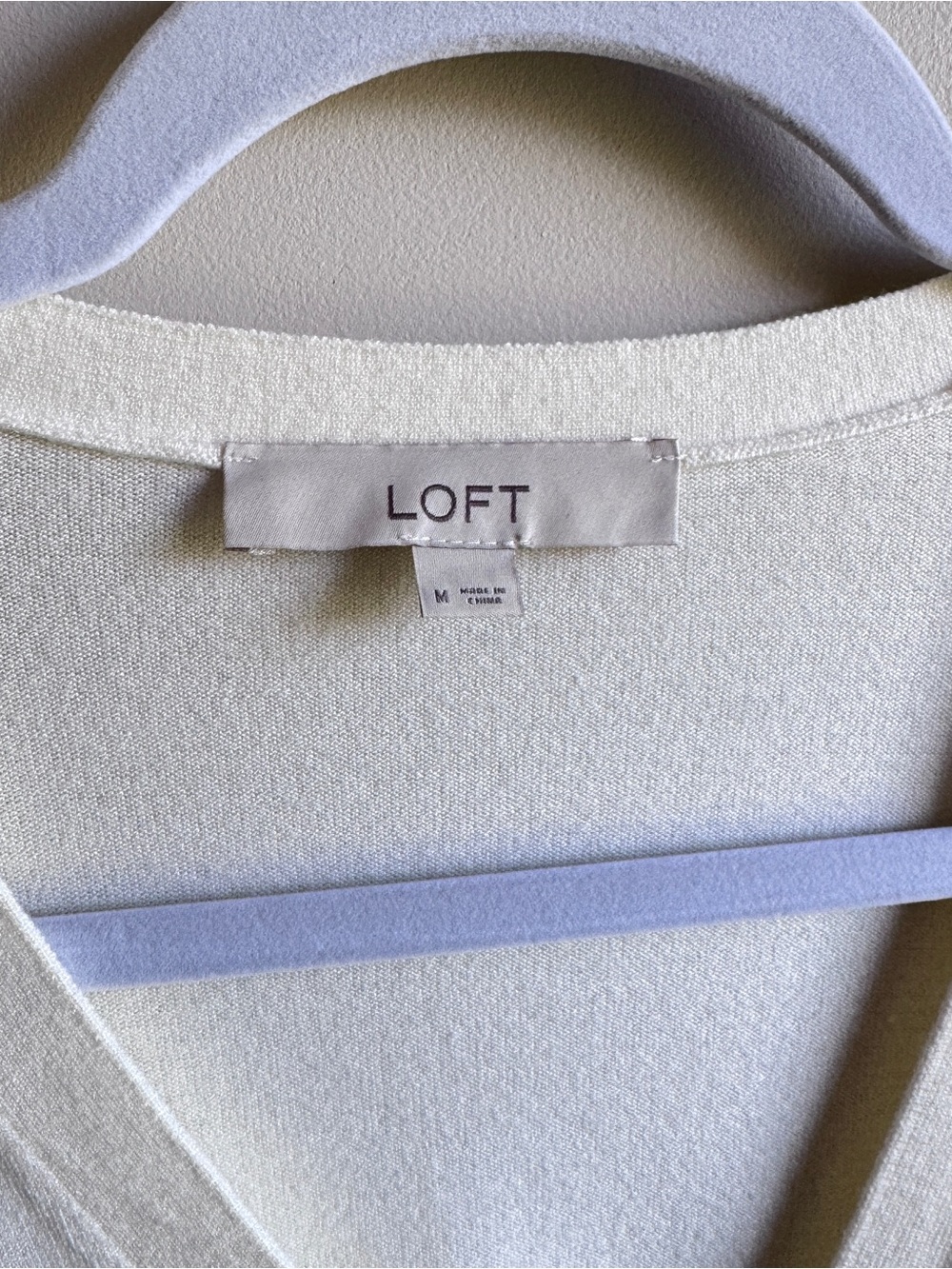 LOFT Cream V-Neck Button Cardigan Sweater - Picture 2 of 5